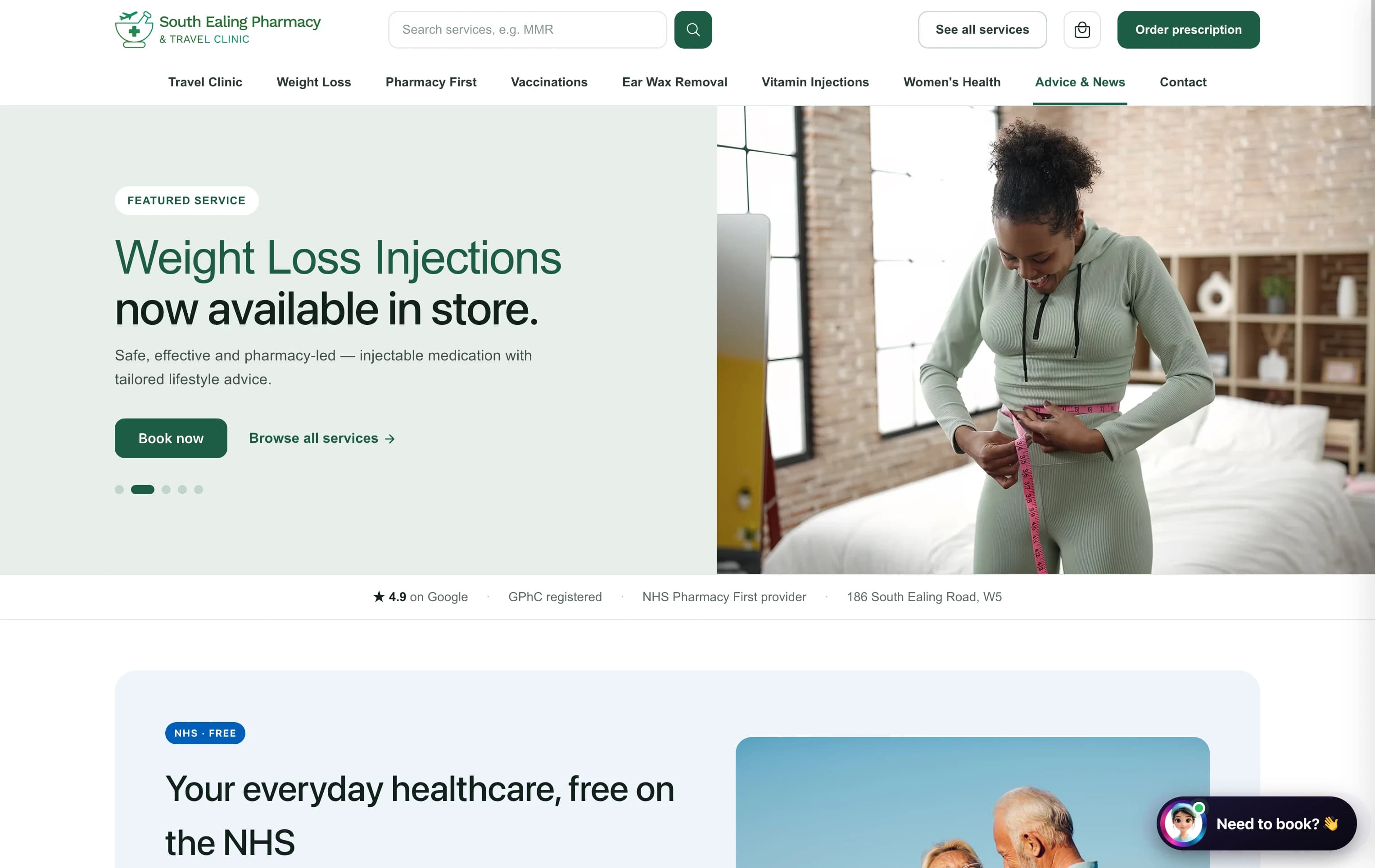 South Ealing Pharmacy & Travel Clinic website